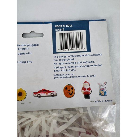 Primal Lite Rock N Roll Red Guitar String Lights 12 Foot 10 Lights New Old Stock - Picture 7 of 8